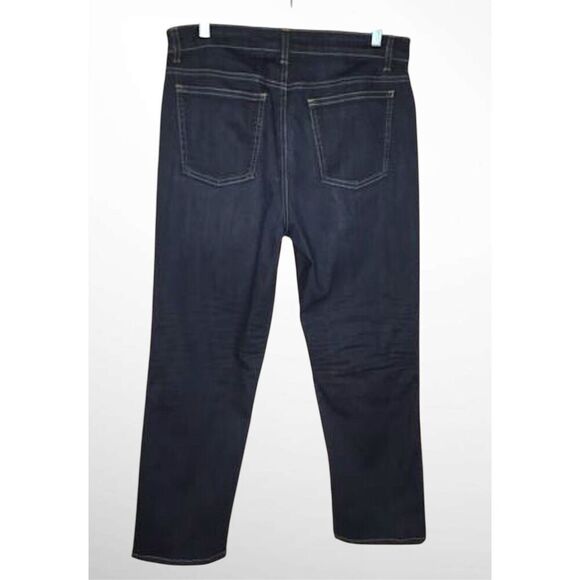 Eileen Fisher Womens 10 Mid Rise Dark Wash Straight Leg Organic Cotton  Jeans - Picture 8 of 9